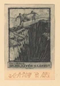 Ex libris je Illyés Sándor László Ex libris dr. IV Illyés S. Lászlo (titul na předmětu)