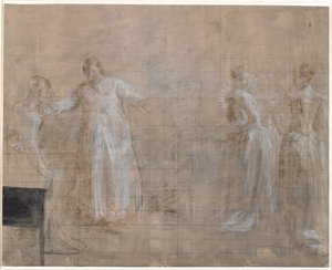 Leonora Christine přijme ve vězení návštěvu královny Charlotte Amalie od Kristian Zahrtmann