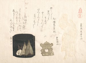 Inro a dva Netsuke, 19. století. od Kubo Shunman