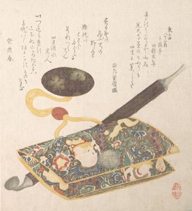Tobacco Pouch and Pipe, 1813. od Kubo Shunman