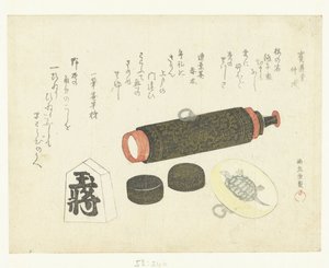 Tes Cope, Netsuke Plan d Calligraphy Pied Back od Kubota Shunman