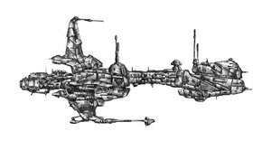 Složitá sci-fi vesmírná loď od Kulik