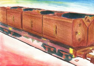 Ilustrace venkovského vlaku