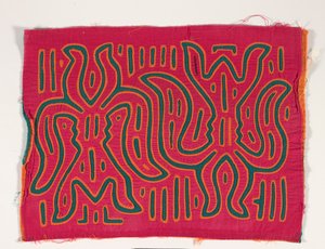 Shirt Panel (mola), cca 1950 (aplikovaná bavlna) od Kuna Indian Culture