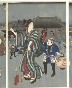 Chrámový festival od Kunisada (II) , Utagawa