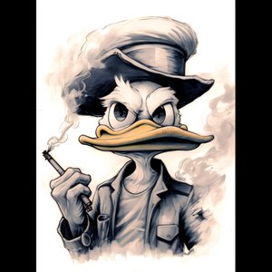 Scrooge McDuck, kouří velký marihuanový joint 2
