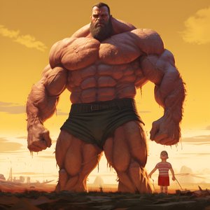 Zastrašující a ošklivé vzpírání steroidní šílenec buff babe s obrovským svalnatým mužem 4