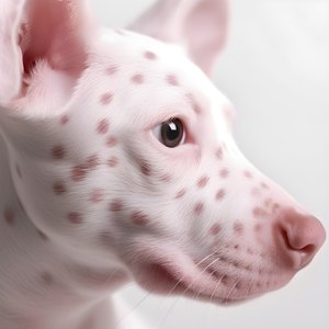Fascinující detailní záběr prasečí růžové na bílých zvířecích dalmatských skvrnách v moaré vzoru 2