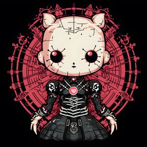 Hello Kitty ja Pinhead Shirt Design 3