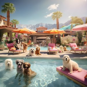 Hunde-Poolparty v Palm Springs 3