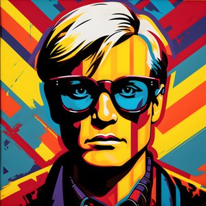 Pop Art Portrét, do půl těla, Barevný, grafický, Ráno, ve stylu Andyho Warhola, Roye Lichtensteina, Roberta Rauschenberga, Jaspera Johnse, Keitha Haringa 3