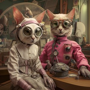 Dvě antropomorfní kočky, Tomcat a Cat, Kubrick Ian Synthetic 1