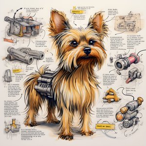 vysvětlení pro mechanického psa Yorkie 3