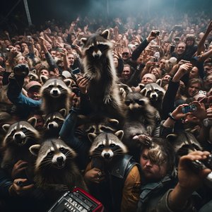 lauma täynnä pesukarhuja rock-esityksessä 4