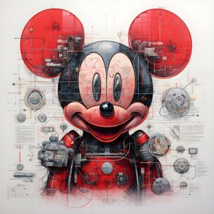 Technické výkresy Cyberpunk Mickey Mouse 3