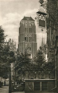 Gdaňsk. Jopengasse - Marienkirche, 1931 od Kurt Hielscher
