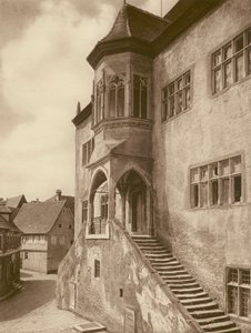 Dettelbach a Main, Rathaus; Dettelbach na hlavní, radnice (čb foto) od Kurt Hielscher