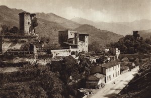Itálie: Castello Verrucola, Fivizzano (černobílá fotografie) od Kurt Hielscher