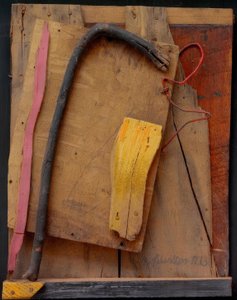 Bez názvu (obrázek Merz růžovo-žlutý) od Kurt Schwitters