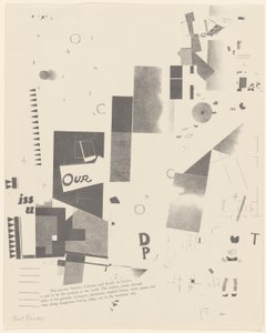 Bez názvu, č. 6 z 6 z portfolia Merz 3. Kurt Schwitters 6 litografií. Složka Merz. První portfolio nakladatelství Merz (Merz 3. Kurt Schwitters 6 lithos. Merz Portfolio. První portfolio nakladatelství Merz) od Kurt Schwitters