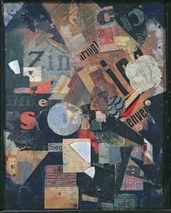 Vítězství (olej a koláž na novinách) od Kurt Schwitters