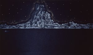 Půlnoční erupce, 2004 (akvarel na papíře)