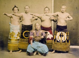 Zápasníci sumo, cca 1877