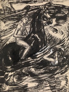 Ilustrace pro Princeznu přílivu od Michaila Lermontova od Kuzma Sergeevich Petrov Vodkin