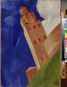 Novgorodský Kreml (Rusko). Malba Kuzmy Sergejeviče Petrova Vodkina (Petrov-Vodkin) (Kouzma Petrov Vodkin) (Petrov-Vodkin) (1878-1939), olej na plátně od Kuzma Sergeevich Petrov Vodkin