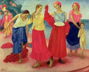 Mladé ženy na Volze, 1915 od Kuzma Sergeevich Petrov Vodkin