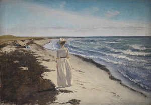 Dáma na pláži Karrebæksminde na Zélandu od Laurits Andersen Ring