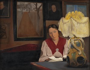 Umělcova žena od Lamplight od Laurits Andersen Ring