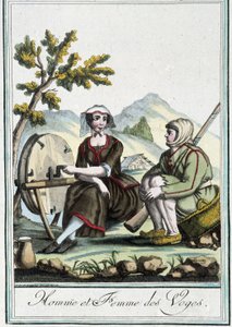 Muž a žena z Vogéz - v “”Encyklopedie cest”” od J. Grasset St Sauveur, Deron, Paříž od L.F. Labrousse