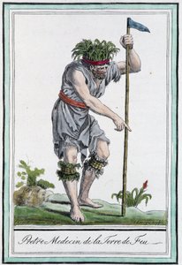 Kněžský lékař Ohňové země (Chile) - v "" Encyklopedie cest"" od J. Grasset St Sauveur od L.F. Labrousse