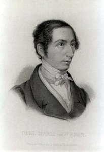 Portrét Carla Maria von Webera (1786-1826) německý skladatel (rytina) (čb foto) od L. Holle