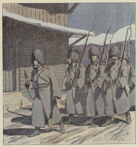 Ruská hlídka v Port Arthuru od L. Malespine