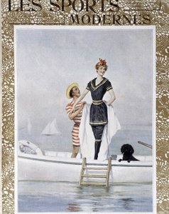 Mořská koupel - akvarel od L. Rossiho v „L
