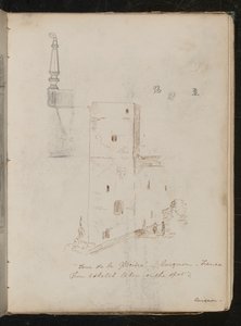 Studie nohy stolu, architektonická studie, ?Tour de la glacine - Avignon - Francie od Lady Butler
