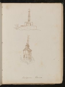Dvě architektonické studie památek, umístění označené jako "avignon - Francie" od Lady Butler