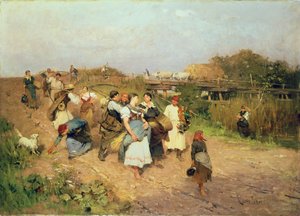 Kombajny na cestě domů, 1881 od Lajos Deak Ebner