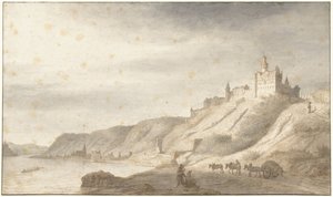 Hrad Rheinfels poblíž St. Goar na Rýně od Lambert Doomer