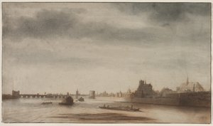 Pohled na Orléans z Loiry, c. 1670. od Lambert Doomer