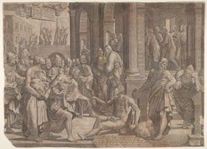 Svatý Jan a svatý Petr uzdravení mrzáka, 1553. od Lambert Suavius