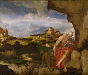 St Jerome in the Wilderness, polovina 16. století od Lambert Sustris