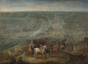 Francouzští velitelé při obléhání Rheinbergu, 1672 od Lambert de Hondt (II)