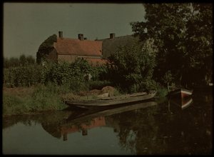 Blikkenburgervaart, Zeist, s loděmi a farmou (a možná Willem Emelaar Sr) od Lambertus Hendrik van Berk