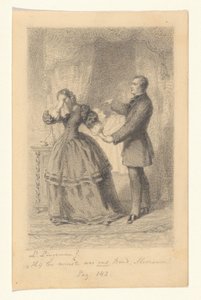Pár u smrtelné postele jejich dítěte Alespoň to bylo naše dítě, madam! (název na objektu) od Lambertus Lingeman (signed by artist)