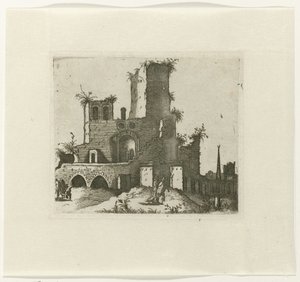 Ruïne se setkal s rechthoekige toren Kresby ruin různých výrobců velmi užitečné pro malíře a další umělce tohoto druhu (název série)