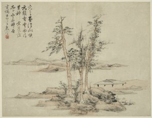Krajina ve stylu starověkých mistrů: po Ni Zan (1301-1374), Cao Zhibo (1272-1355) od Lan Ying