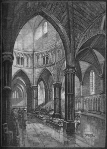 Interiér chrámového kostela, Londýn, 1905